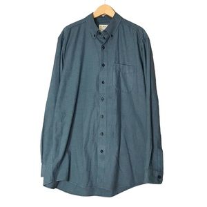 L.L. Bean Cotton Houndstooth Button Down Shirt Long Sleeve Flannel Wicked Good